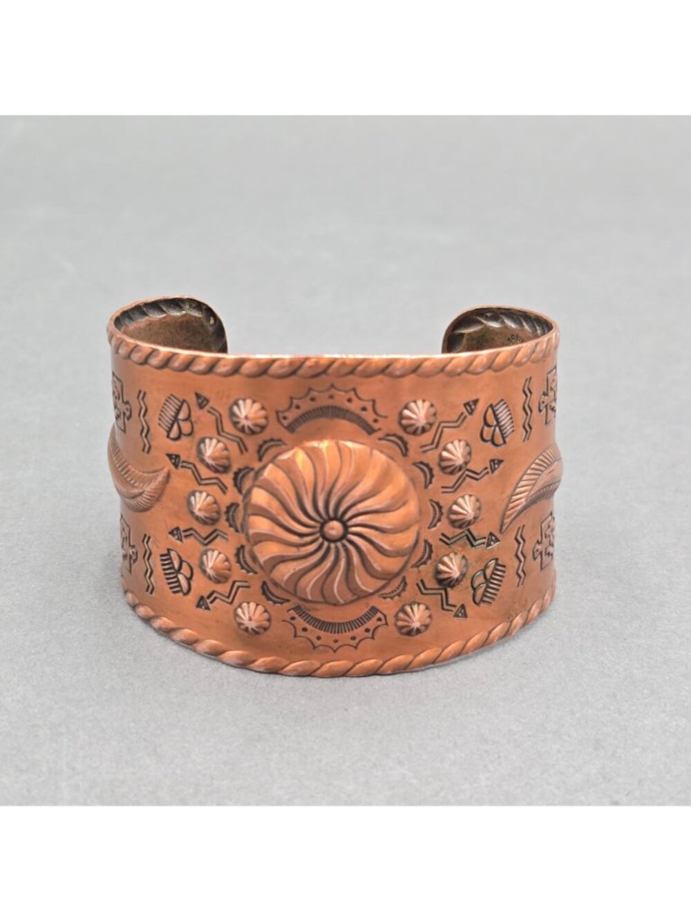 Vintage Bell Trading Post Extra Wide Copper Cuff Bracelet 6.75" Southwestern - Picture 15 of 15